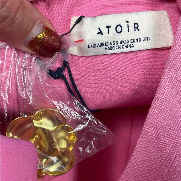 NWT Atoir Tiffany Dress Rose Floral Button Open Back Pink Sz 8 - Picture 7 of 16